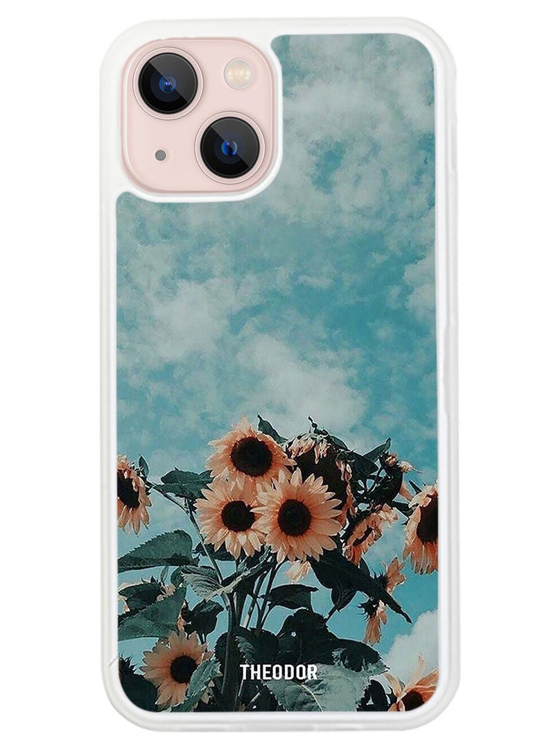 Theodor Protective Case Cover For APPLE IPHONE 14 Sunflower(White Bumper) - Image 1