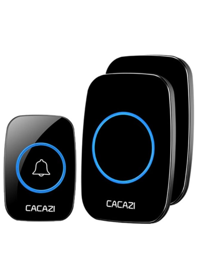 CACAZI Wireless Doorbell Remote Control Music Doorbell Elderly Caller Smart Doorbell 