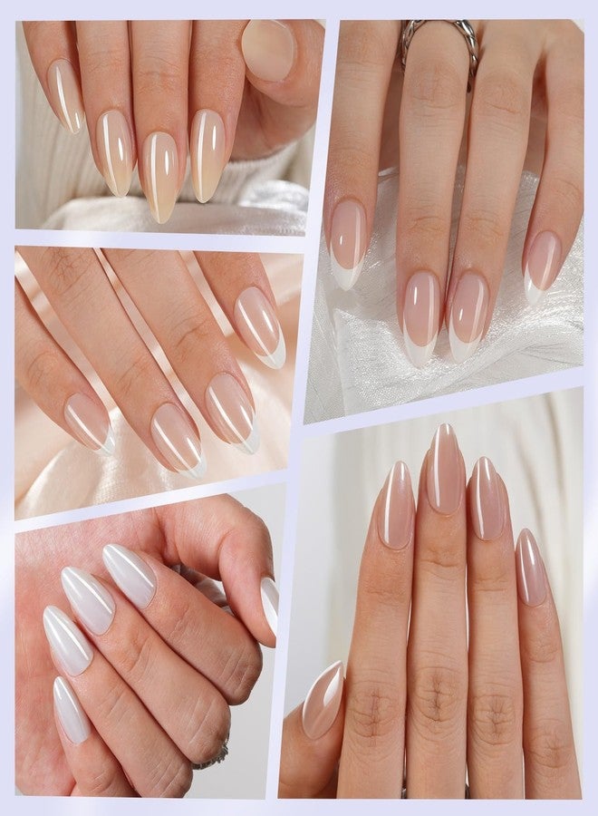 Misssix 6 Packs Press On Nails Almond, Misssix French Tip Press On Nails Short, Reusable Glue On Nails, Gel Fake Nails for Women, Stick On Nails Kit 15 Sizes-6 styles in total - Image 4