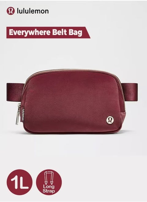 Everywhere Belt Bag, Compact Crossbody Bag with Zippered Pockets, Exterior Pocket, and Interior Essentials Storage for On-the-Go Convenience, Maroon