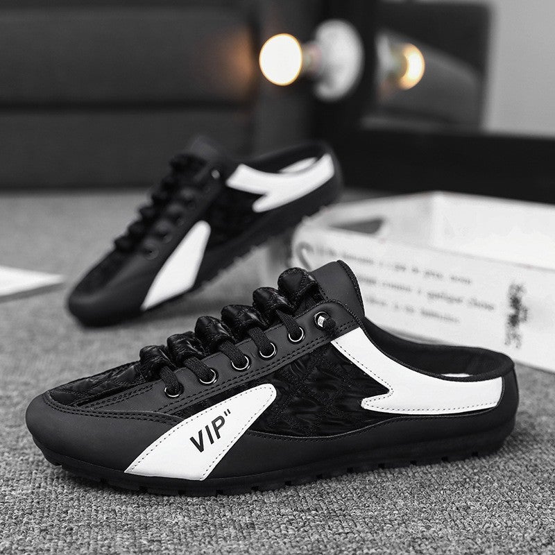 2024 Mens Casual Flat Loafers Soft Summer Driving Slip-ons Black 
