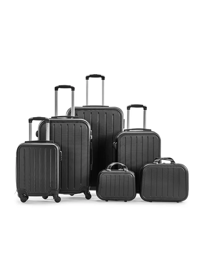 LIMRA Hardside 6 Piece Luggage Trolley Set Black