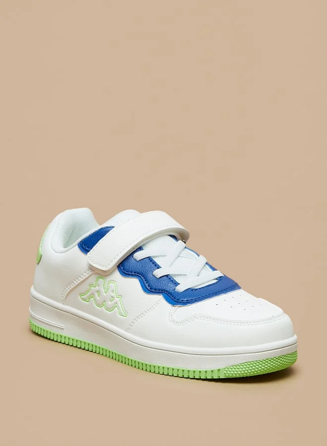 Kappa Boys' Textured Sneakers with Hook and Loop Closure