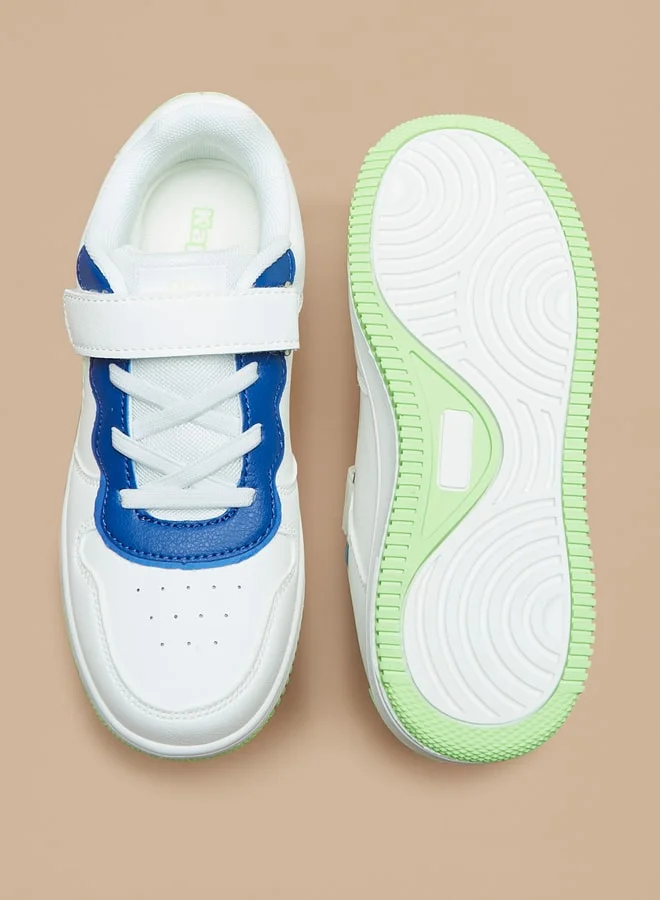Kappa Boys' Textured Sneakers with Hook and Loop Closure