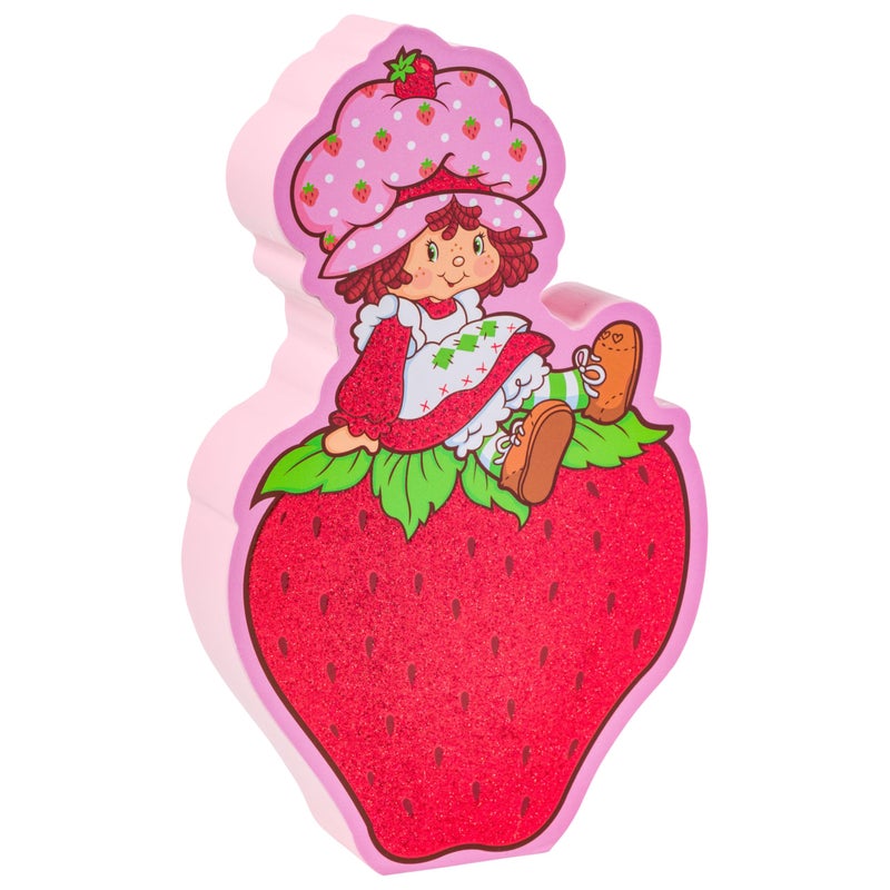 Silver Buffalo Strawberry Shortcake Berry Sit Pose Glitter Large Die Cut MDF Box Wall Sign - Image 2