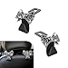 MOXRUQ 2 PCS Bling Bow Car Seat Headrest Hooks S Type Crystal Seat Back Hangers Universal Vehicle Storage Organizer for Handbag Purse Coat Grocery Bags Black - Image 2