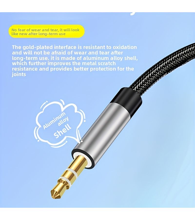 2 In 1 Type C To 3.5mm Audio Cable Black 39.37inch - Image 5