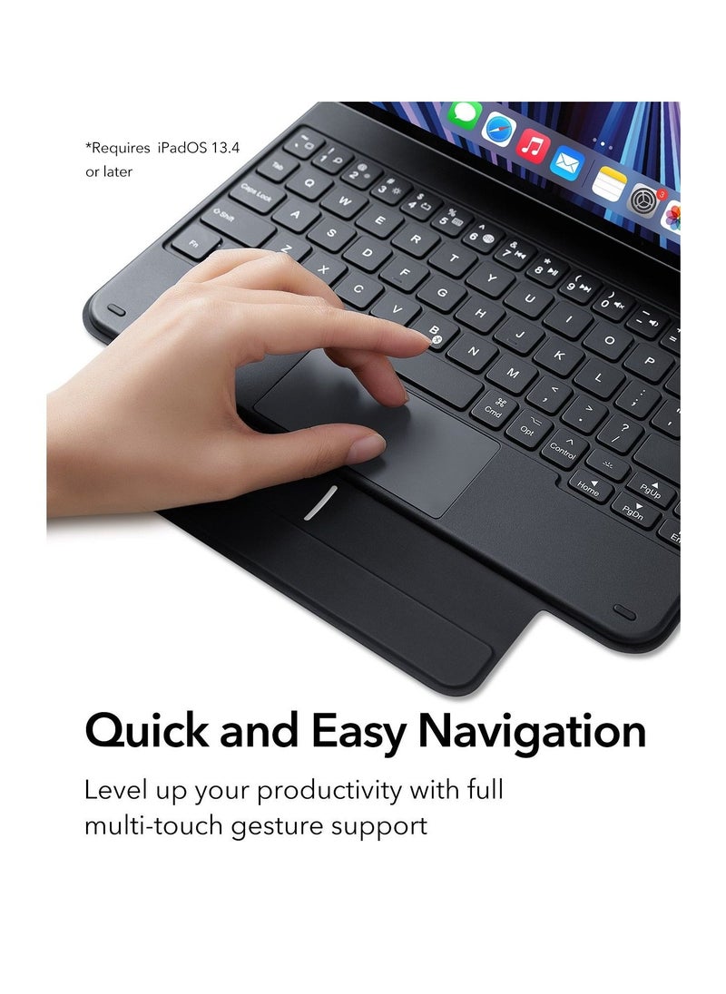 ESR - ESR Rebound Magnetic Keyboard Case, iPad Case with Keyboard Compatible with iPad Pro 11/iPad Air 5/4, Easy-Set Floating Cantilever Stand, Precision Multi-Touch Trackpad, Backlit Keys - ARABIC LAYOUT - Image 1
