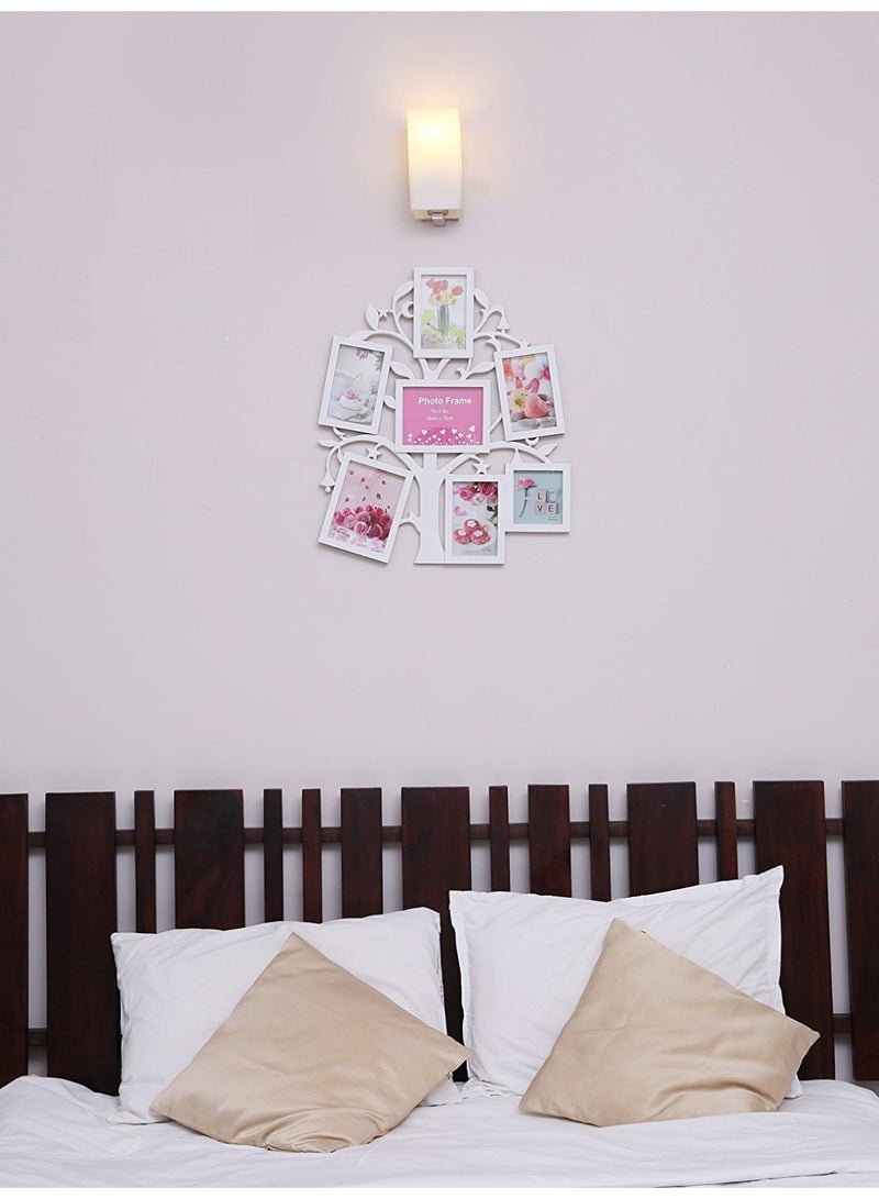 Decorhills Collage Tree Photo Frame Wall Hanging Decor, 7 Pictures, White Finish, Swirl Design, Protective Glass, Durable & Lightweight, Perfect for Family, Friends, Living Room, Bedroom, Hallway, Gift - Image 4