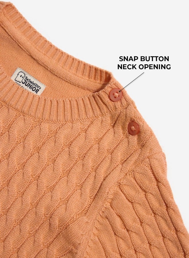 The Souled Store Originals: Bunny Hop Infant Boys Long SleeveKnitted Regular Fit Sweaters Orange - Image 3