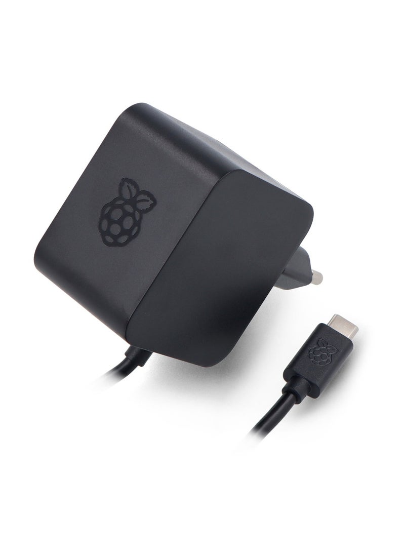 Raspberry Pi - Raspberry Pi 27W USB-C Power Supply for Raspberry Pi 5, Black, UK Plug - Image 1
