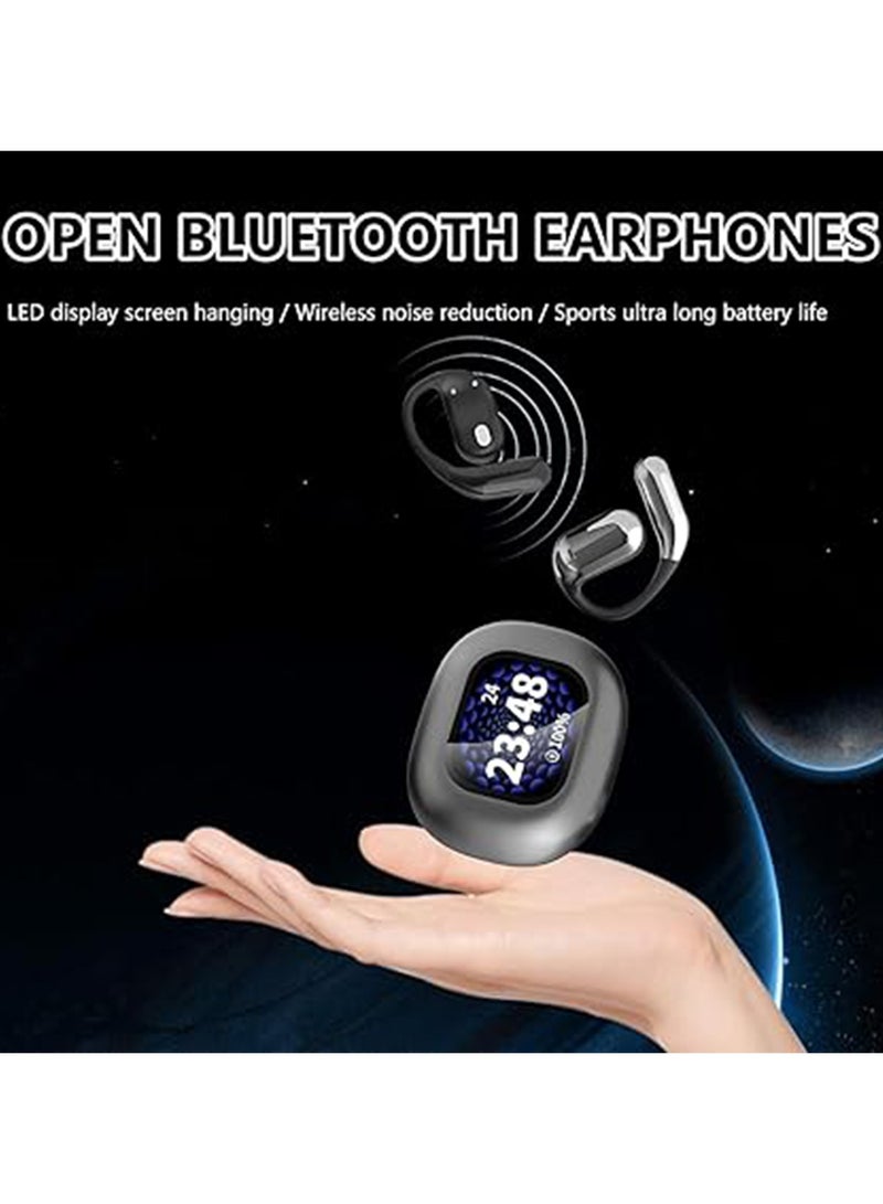 Black Q16Pro Bluetooth Headset AI Intelligent Real-time Translation Bluetooth Headset OWS Earhook Headset, Touch Screen Display, Waterproof Earmuffs - Image 2