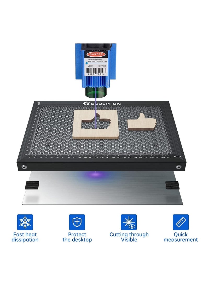 SCULPFUN - Sculpfun Honeycomb Working Table Plate With Measuring Ruler, 2 Pack Laser Cutter Engraver Protecting Pannel Mate Competible with CO2 Diode Machine 300x200mm - Image 1