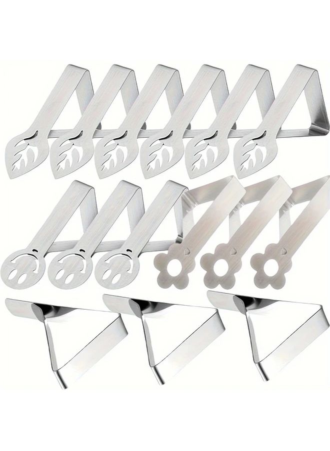 Flower Triangle Tablecloth Clips 6pcs Heavy Duty Stainless Steel Outdoor Picnic Table Cover Holders - Image 1