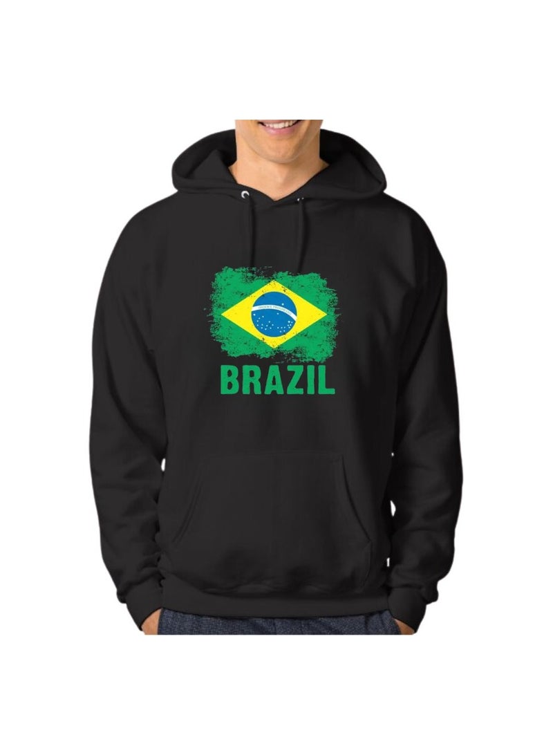 PRINTSHOP4ME Brazil Men's Hoodie–100% Cotton Fabric|Casual Wear For Travel,Sports&Daily Outfits|Long Sleeve Pullover|Brazil Printed Hoodies - Image 1
