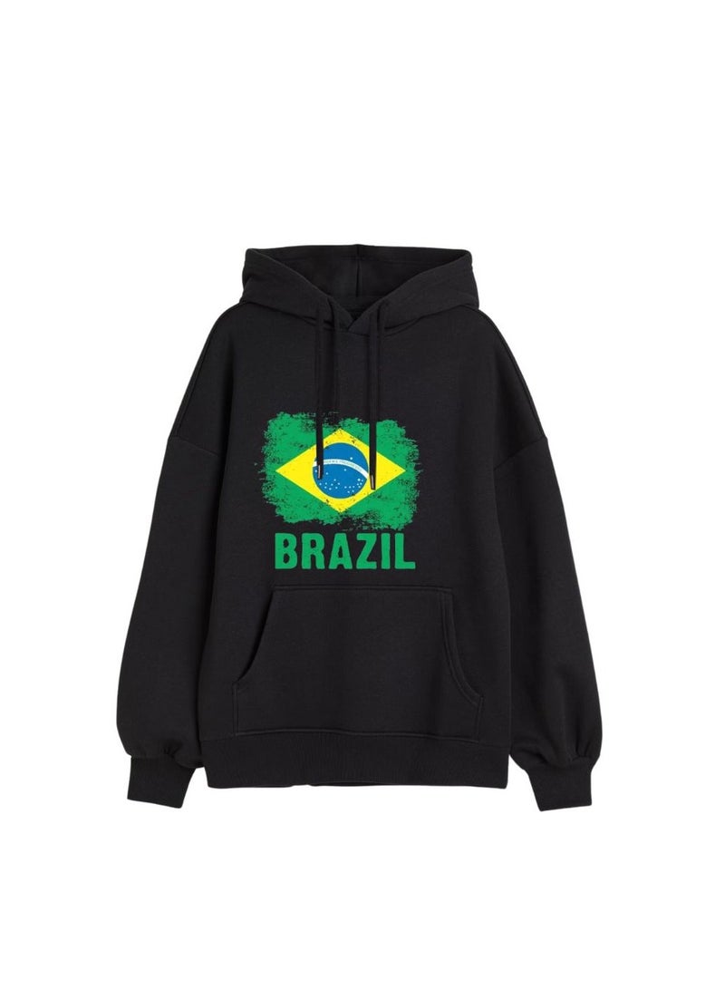 PRINTSHOP4ME Brazil Men's Hoodie–100% Cotton Fabric|Casual Wear For Travel,Sports&Daily Outfits|Long Sleeve Pullover|Brazil Printed Hoodies - Image 5