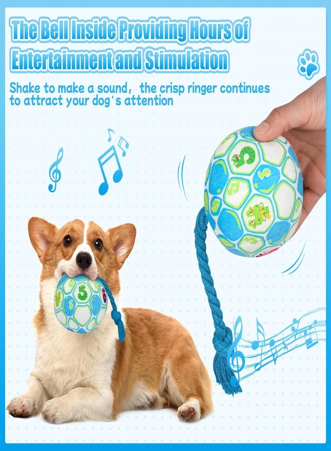 VerdeVilla Dog Toys for Small Dogs, Interactive Dog Toys Squeaky Dog Ball Toys Rope Plush Toys Soft Stuffed Dog Toys Dog Chew Toys Puppy Toys to Keep Them Busy for Small Medium Breed- 4 Inch (Blue) - Image 3