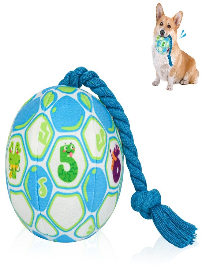 VerdeVilla Dog Toys for Small Dogs, Interactive Dog Toys Squeaky Dog Ball Toys Rope Plush Toys Soft Stuffed Dog Toys Dog Chew Toys Puppy Toys to Keep Them Busy for Small Medium Breed- 4 Inch (Blue) - Image 1