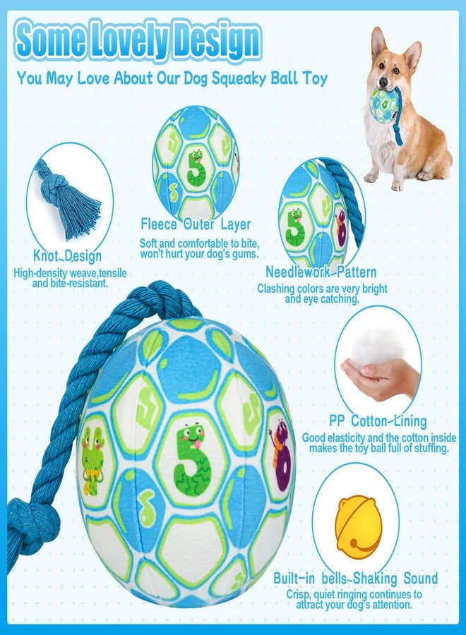 VerdeVilla Dog Toys for Small Dogs, Interactive Dog Toys Squeaky Dog Ball Toys Rope Plush Toys Soft Stuffed Dog Toys Dog Chew Toys Puppy Toys to Keep Them Busy for Small Medium Breed- 4 Inch (Blue) - Image 2