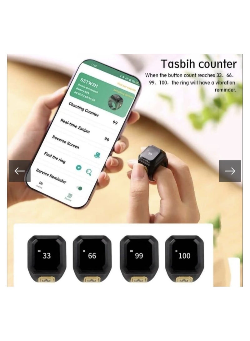 BSTWSH Smart Tasbih Ring for Men and Women Bluetooth Male, with App Control Size 20 - Image 4