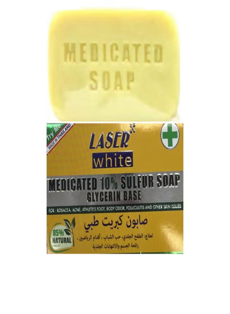 laser white 2 pieces of medicated 10% sulfur soap 2x100 g - Image 3