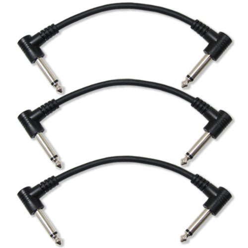 GLS Audio 6 Inch Patch Cable Cords (0.5 feet) - Right Angle 1/4" TS to Right Angled 1/4" TS Pedal Board Cables - 6" Mono Pedalboard Cord & Instrument Cable - 3 Pack - Image 4