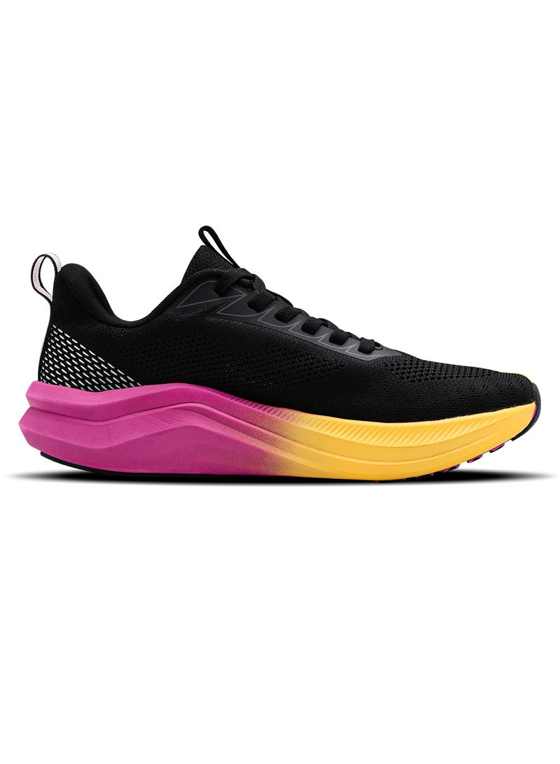 HUNDRED Hundred Glidepace  Multipurpose Shoes | Running, Walking, Training, Gym & Jogging | Active Grip | HexaFoam Technology |Carbon Fibre Support Plate (Black/Yellow/Orchid - EUR 41)  - Image 4
