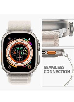 PROVENGE Replacement Alpine Loop Band Designed For Apple Watch Band 42mm, 44mm, and 45mm Nylon Woven Sport Strap Compatible with iWatch Series 8/7/SE/6/5/4/3/2/1 Adjustable Strap White  - Image 3