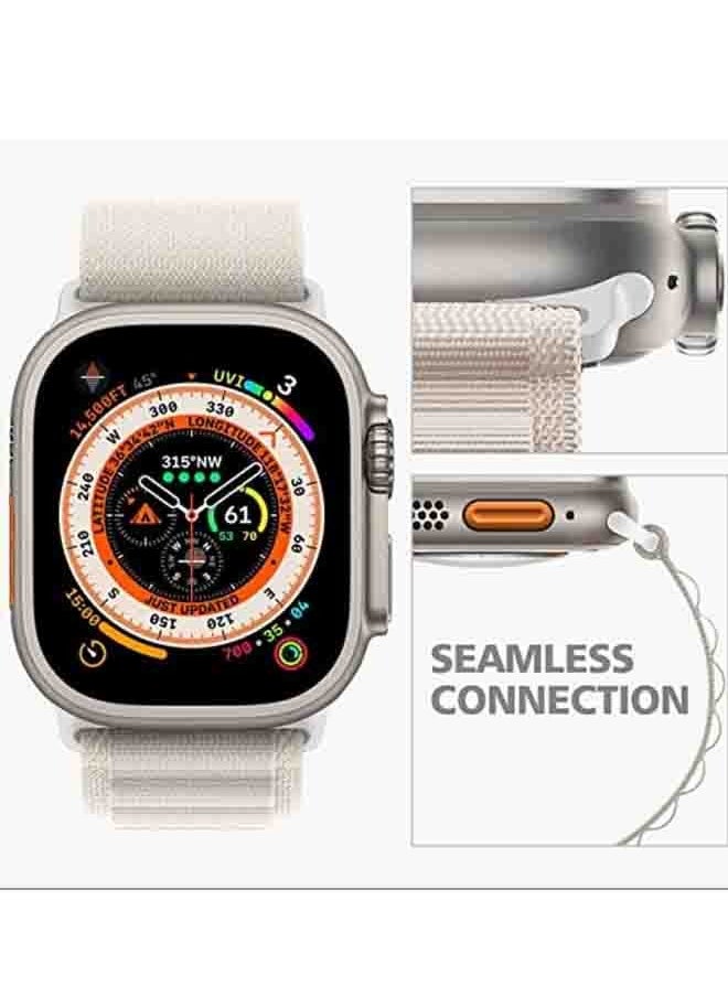 PROVENGE - Replacement Alpine Loop Band Designed For Apple Watch Band 42mm, 44mm, and 45mm Nylon Woven Sport Strap Compatible with iWatch Series 8/7/SE/6/5/4/3/2/1 Adjustable Strap White - Image 1