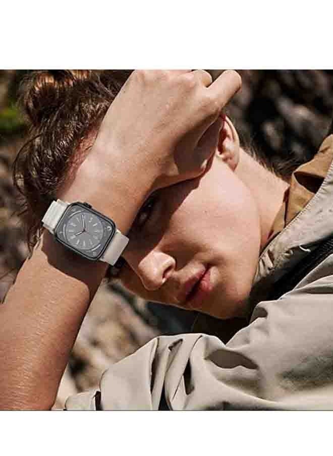 PROVENGE - Replacement Alpine Loop Band Designed For Apple Watch Band 42mm, 44mm, and 45mm Nylon Woven Sport Strap Compatible with iWatch Series 8/7/SE/6/5/4/3/2/1 Adjustable Strap White - Image 1