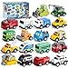 JOYIN 18 Pcs Pull Back City Cars and Trucks Toy Vehicles Set Friction Powered Mini Cars Toys for Toddlers Party Favors for Kids 35 Birthday Gifts for Boys and Girls Treasure Box Toys - Image 3