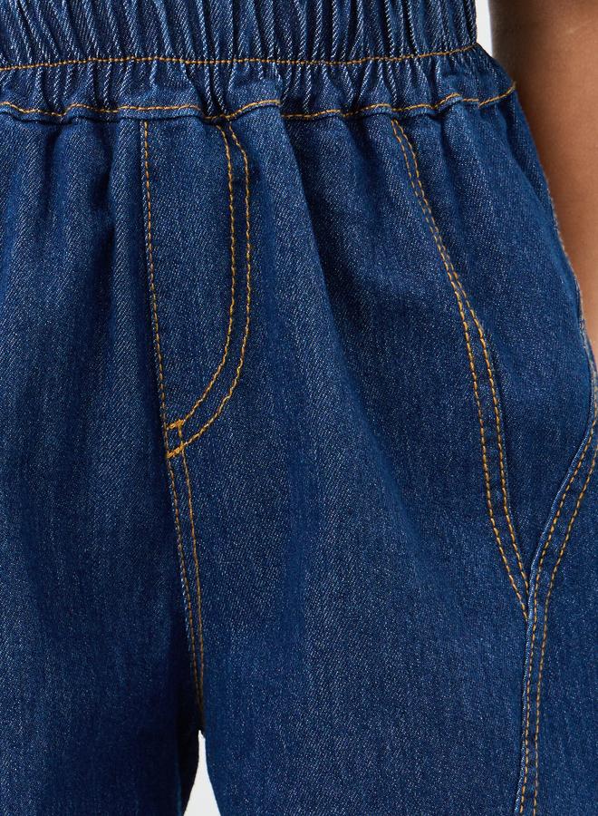 Styli Boys Dark Blue Elastic Waistband Jogger Fit Jeans - Image 3