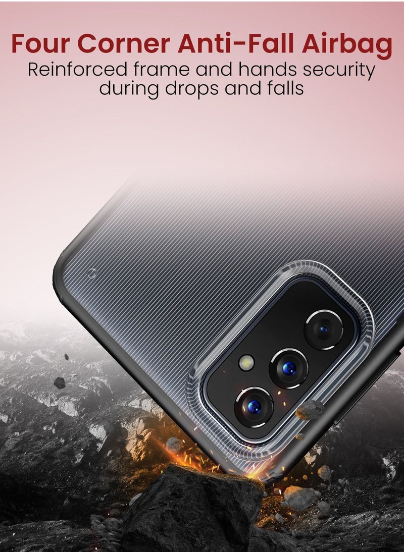 Moxedo - جراب Moxedo لهاتف Samsung Galaxy M52 5G مقاوم للصدمات والسقوط بتصميم رفيع وشفاف غير لامع متوافق مع Samsung Galaxy M52 5G (أسود) - Image 1
