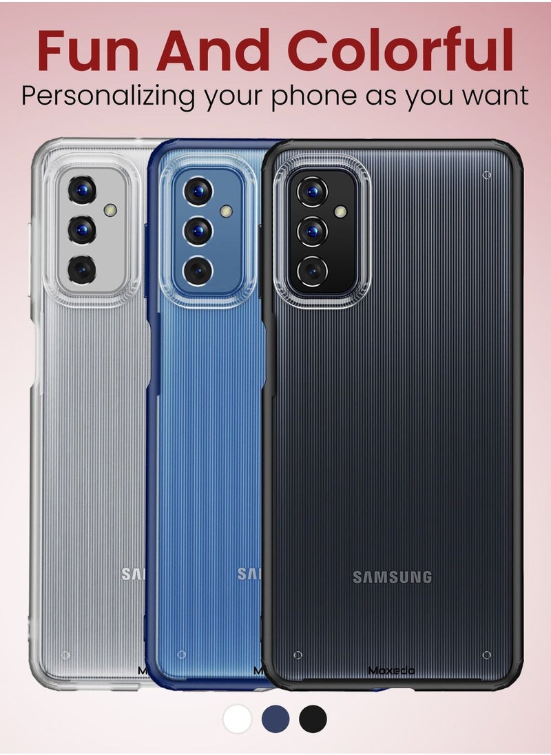 Moxedo - جراب Moxedo لهاتف Samsung Galaxy M52 5G مقاوم للصدمات والسقوط بتصميم رفيع وشفاف غير لامع متوافق مع Samsung Galaxy M52 5G (أسود) - Image 1