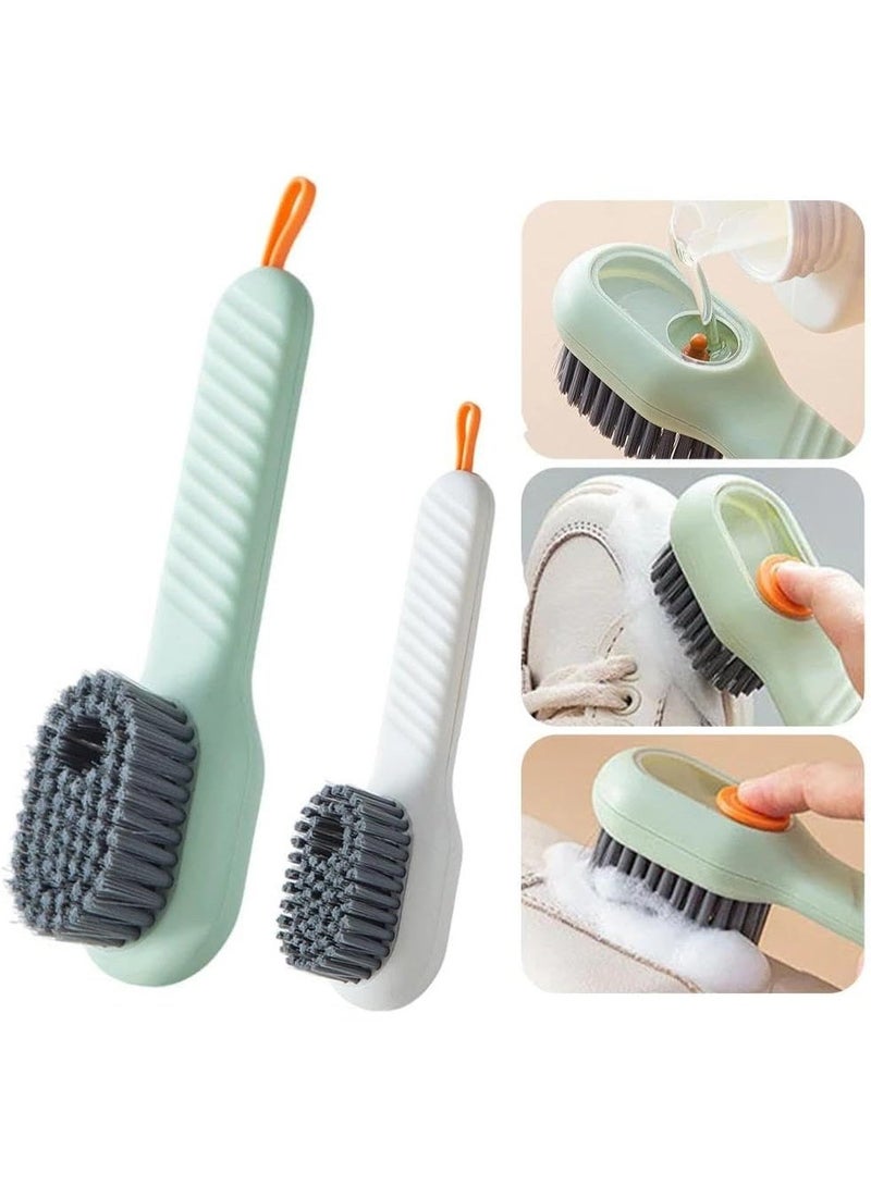 Generic Shoe Cleaning Brush with Liquid Storage – Long Handle Scrubber with Strong Bristles for Shoes, Sneakers & Fabric – 1 Piece Multicolor - Image 1