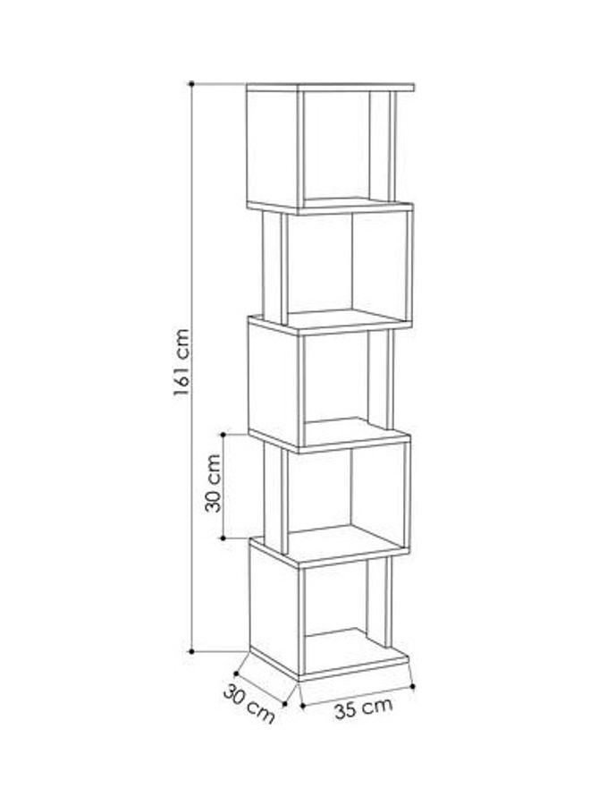 Retro Modern Geometric Shelf White/Grey 35X161X30cm - Image 3