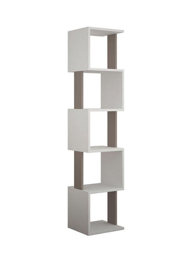 Retro Modern Geometric Shelf White/Grey 35X161X30cm - Image 1