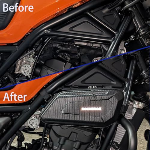 WOOGA Motorcycle Side Bag Waterproof,Tool Bag,Large Capacity,3.5 Gal (1.5 L),Hard Shell Carbon Look Water Stopping Zipper fit for Ho&nda REBEL CMX 250 CMX 300 CMX500 CMX 1100 (Left Bag) - Image 5