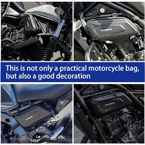 WOOGA Motorcycle Side Bag Waterproof,Tool Bag,Large Capacity,3.5 Gal (1.5 L),Hard Shell Carbon Look Water Stopping Zipper fit for Ho&nda REBEL CMX 250 CMX 300 CMX500 CMX 1100 (Left Bag) - Image 4
