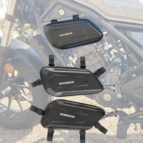WOOGA Motorcycle Side Bag Waterproof,Tool Bag,Large Capacity,3.5 Gal (1.5 L),Hard Shell Carbon Look Water Stopping Zipper fit for Ho&nda REBEL CMX 250 CMX 300 CMX500 CMX 1100 (Left Bag) - Image 1