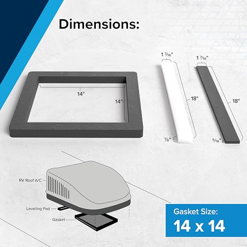 Camco 14-Inch x 14-Inch Universal Camper Roof A/C Gasket Kit - Features a Waterproof Compression Seal, Self-Adhesive Picture Frame Gasket, and Self-Adhesive Leveling Pads (25071) - Image 5