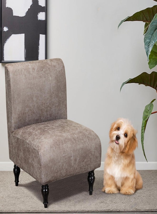 FUANGUI Armless Accent Chair Cover Slipcover, Stretch Spandex Chair Covers for Living Room Removable Washable for Armless Chair Furniture Protector - Image 2