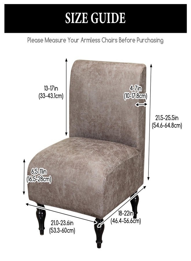 FUANGUI Armless Accent Chair Cover Slipcover, Stretch Spandex Chair Covers for Living Room Removable Washable for Armless Chair Furniture Protector - Image 3