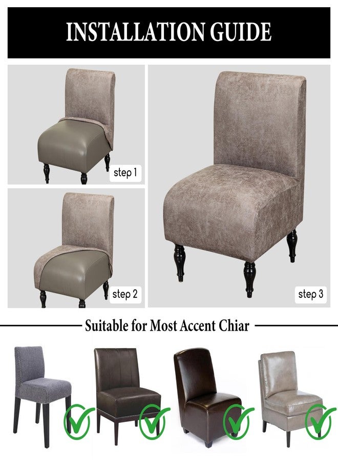 FUANGUI Armless Accent Chair Cover Slipcover, Stretch Spandex Chair Covers for Living Room Removable Washable for Armless Chair Furniture Protector - Image 5