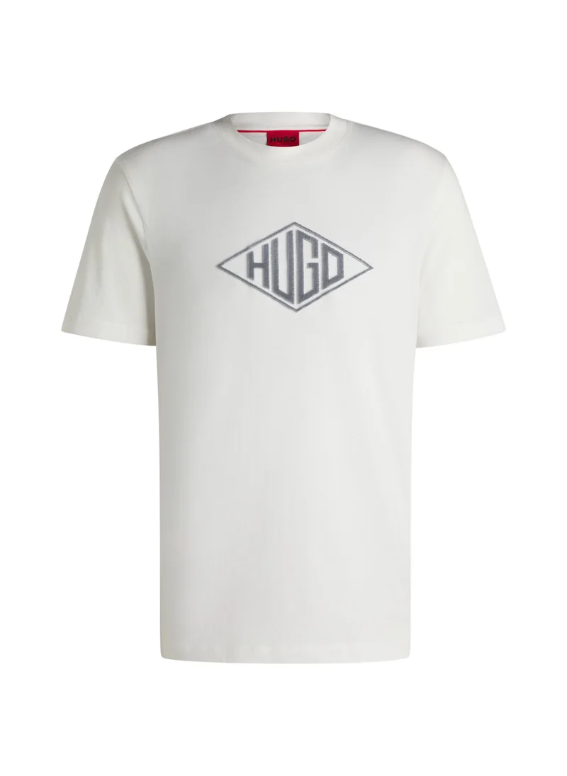 هوجو Cotton-jersey T-shirt with geometric logo embroidery