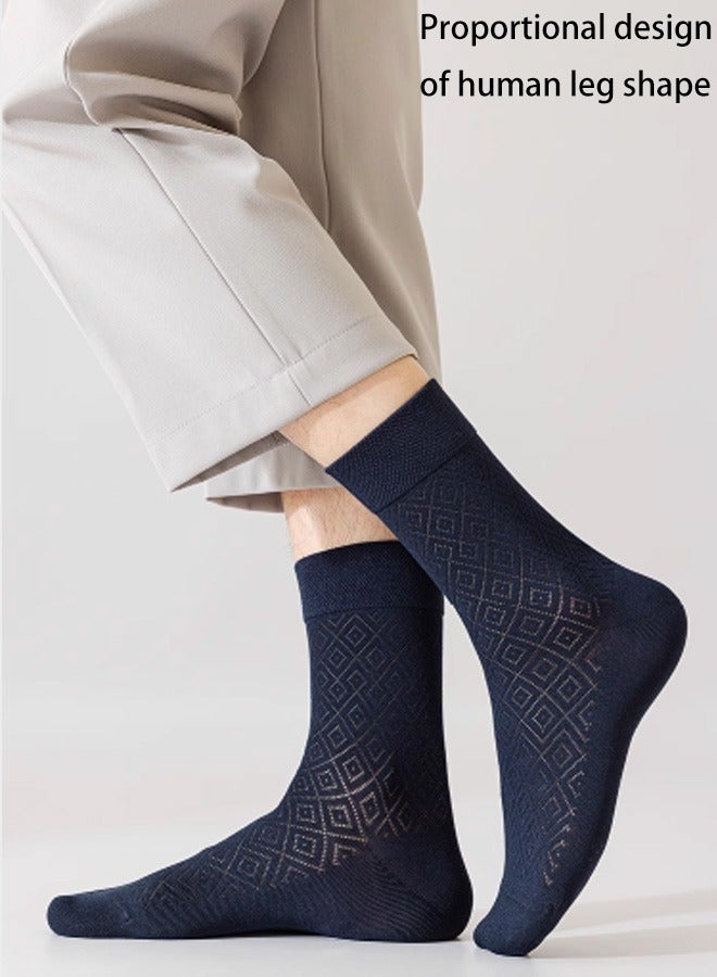 Men's mid length socks, breathable, suitable for spring and summer seasons, odorless, antibacterial, solid color. - Image 3