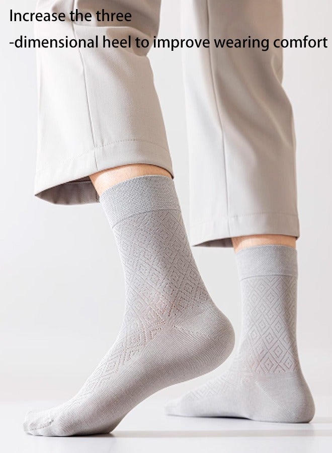 Men's mid length socks, breathable, suitable for spring and summer seasons, odorless, antibacterial, solid color. - Image 4