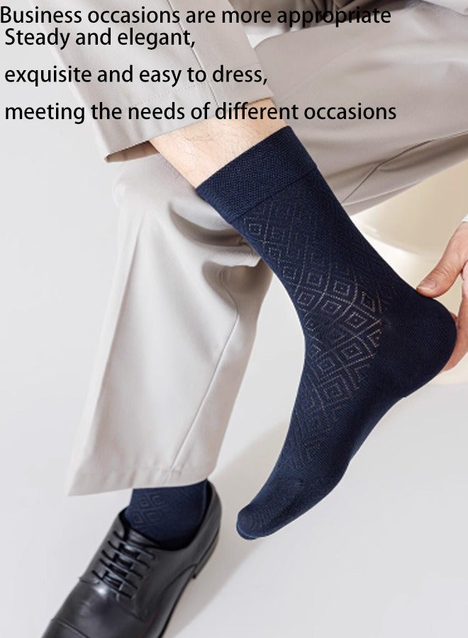 Men's mid length socks, breathable, suitable for spring and summer seasons, odorless, antibacterial, solid color. - Image 2