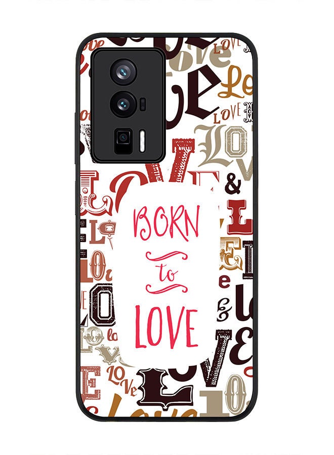 Stylizedd Rugged Black edge case for Xiaomi Poco F5 Pro 5G / Xiaomi Redmi K60 / Xiaomi Redmi K60 Pro Slim fit Soft Case Flexible Rubber Edges Anti Drop TPU Gel Thin Cover - Born To Love - Image 1
