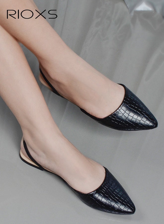 ريوكس شقق النساء ذوات الأصابع المبطنة، صنادل الراحة المسطحة، أحذية حذاء للنساء، أحذية غير رسمية مع حزام حزام، أنيقة بلا ظهر الصندل، السيدات انزلق على فلاتز ل غير رسمي، الأعمال، الحزب، التاريخ، الشقق السوداء الكلاسيكية - Image 1